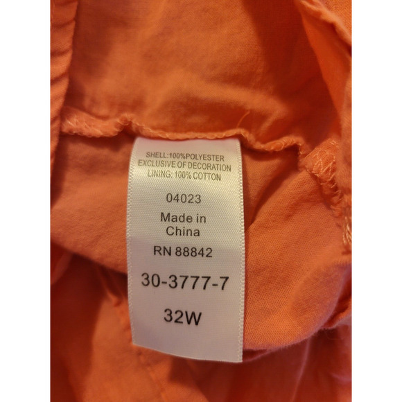 Roaman's Pink Embroidered Silhouette Chiffon Pleated Sleeveless Top Womens 32W - Picture 4 of 11